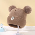 Autumn Winter Baby Warm Knitted Hats With Pom Kids Knit Beanie Hat