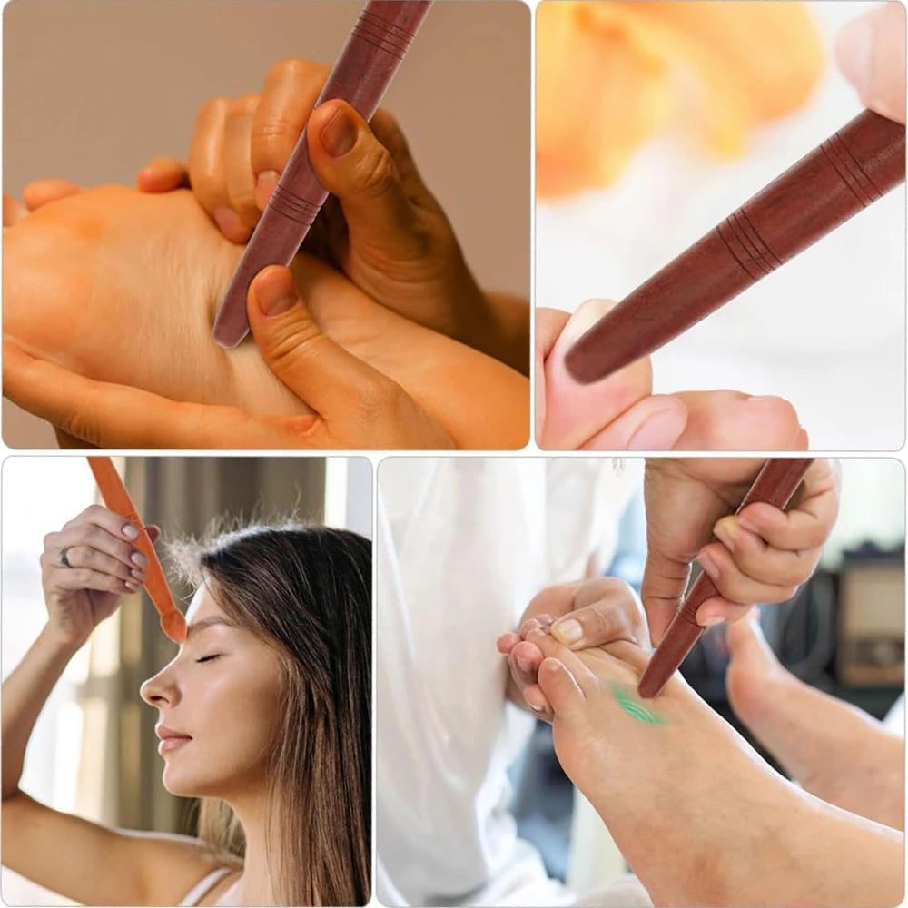 1Pcs Wooden Massage Roller Reflexology Sticks Foot Hand Massage Stick