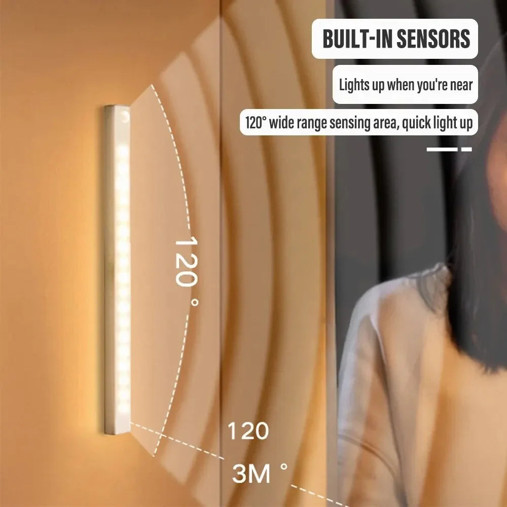 LED Motion Sensor Light Wireless LED Night Light Type C Rechargeable