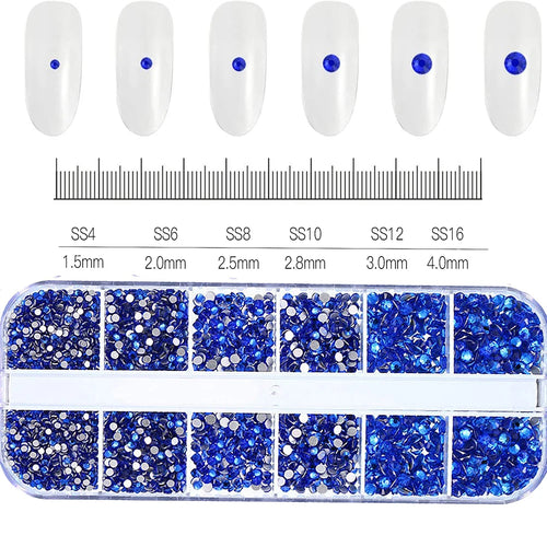 12Grids Mixed Mini Christmas Gems Nail Charms 2mm Luxury Crystal Nail