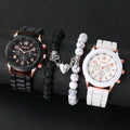 4PCS/Set Fashion Couples Watches Silicone Band Analog Quartz Watch