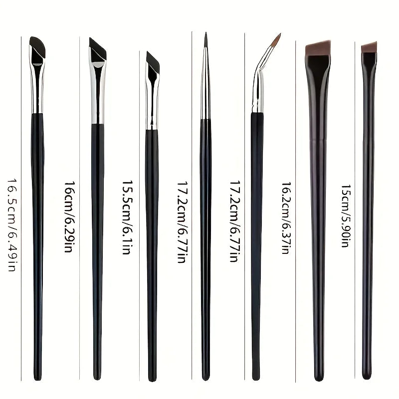 7 Combination Precision Detail Makeup Brushes, Eyeliner and Eyebrow