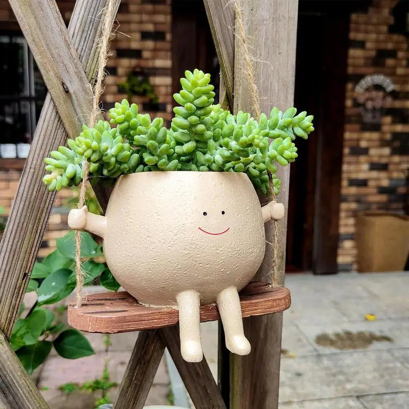 Plant Hanger Baskets Lovely Swing Face Planter Pot Succulent Flower