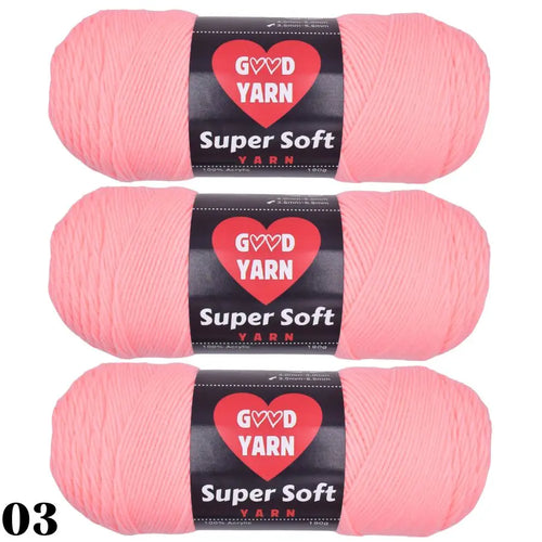 190g x 3 Pcs Soft & Cozy Multicolored Acrylic Yarn for Crocheting