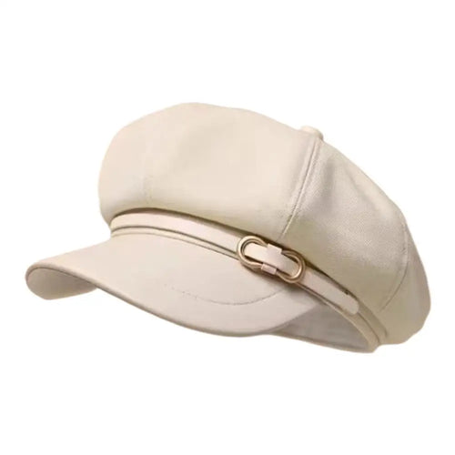 Retro British Style Beret for Women, Versatile Octagonal Newsboy Cap