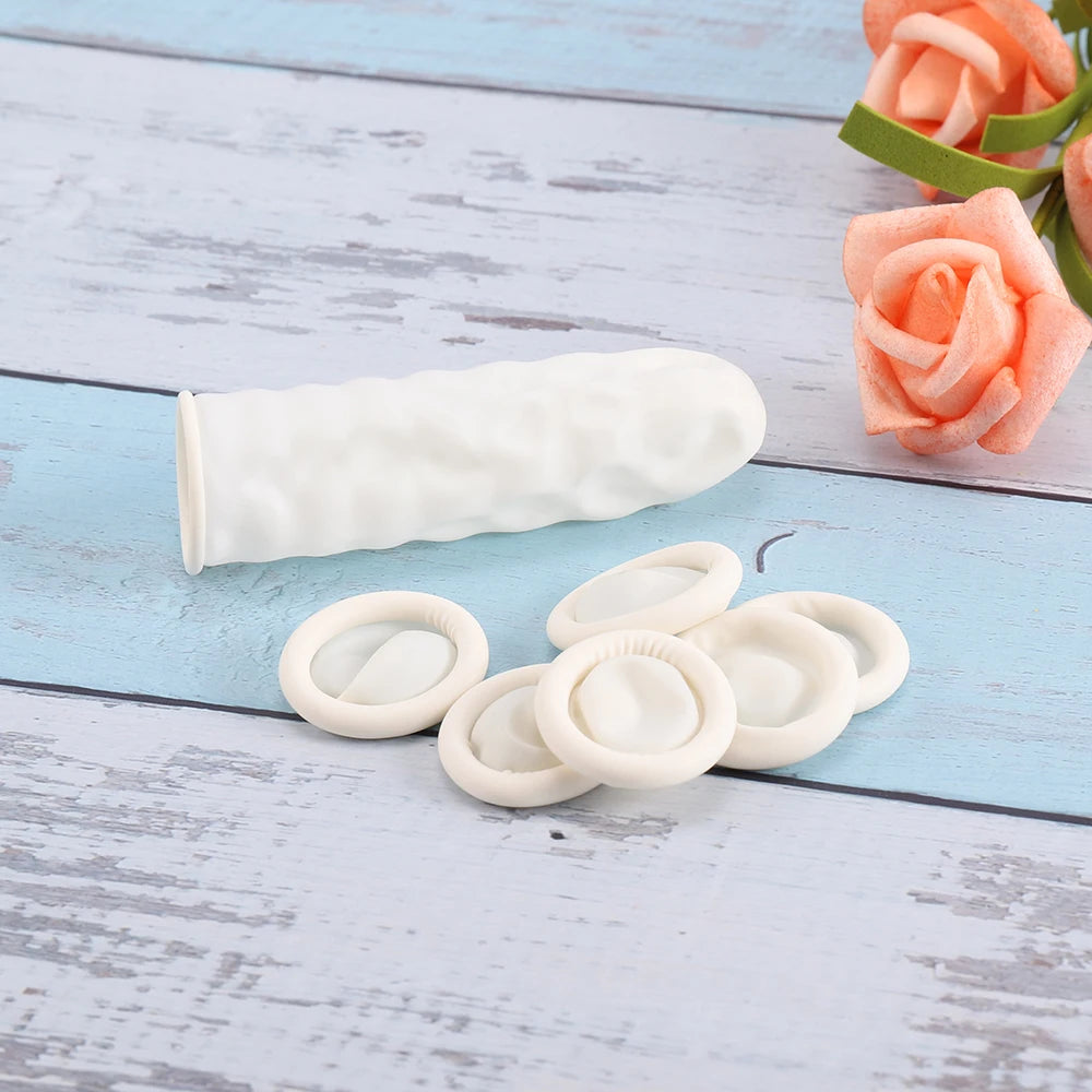 50/100Pcs Protective Fingertip Natural Rubber Gloves Disposable Latex
