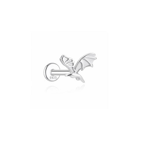 AIDE 1PC 925 Sterling Silver Lucky Red Koi Piercing Earring For Women
