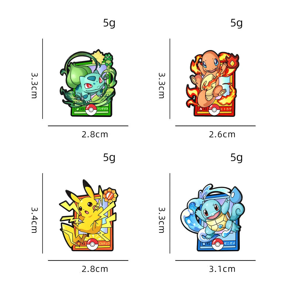 4pcs Cartoon Charmander Enamel Pins Metal Brooches Lapel Badges for