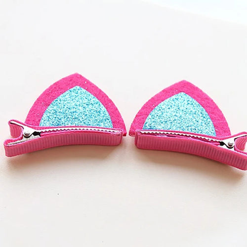 2 Pcs Plush Cat Ears Hairpins Girls Hair Clips Hair Accessories