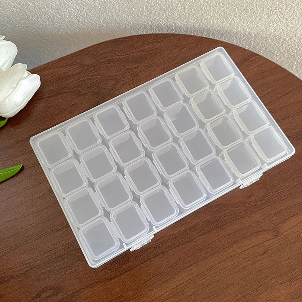 28 Grids Storage Box Adjustable Compartments for Jewelry Diamond