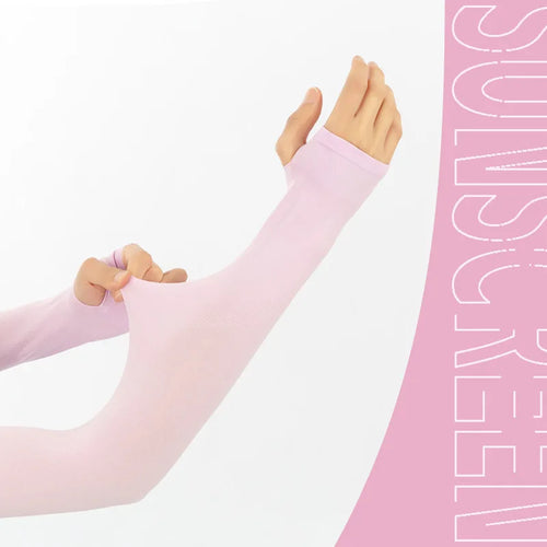 Ice Silk UV Protection Arm Sleeves Men Women Solid Color Cycling Arm