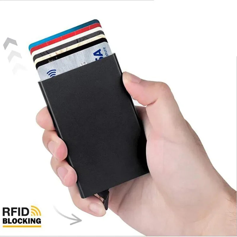 Rfid Metal Credit Card Holder Luxury Men Minimalist Wallet Cardholder