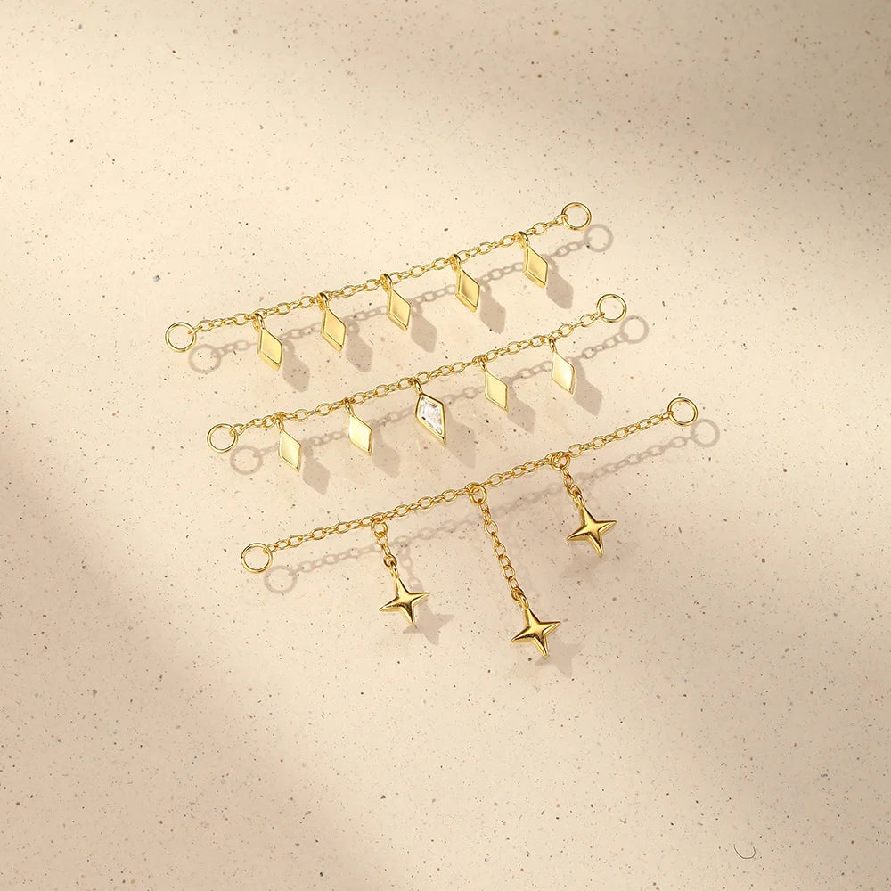 AIDE 925 Sterling Silver Kite Stone Zircon Flat Head Internal Thread
