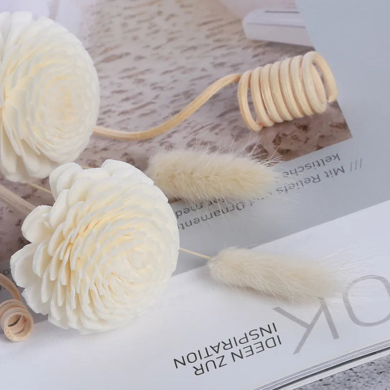 9 Pcs Flower Aromatherapy Rattan No Fire Aroma Diffuser Sticks Home