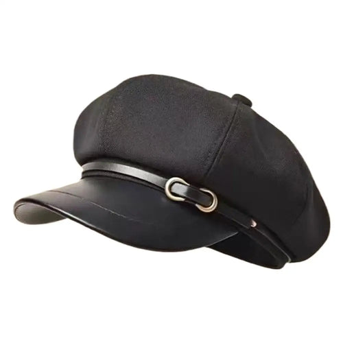 Retro British Style Beret for Women, Versatile Octagonal Newsboy Cap