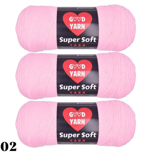 190g x 3 Pcs Soft & Cozy Multicolored Acrylic Yarn for Crocheting