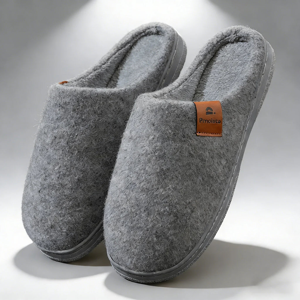 Winter Men Felt Platform  House Slippers Ultra Warm Cushion   Cozy