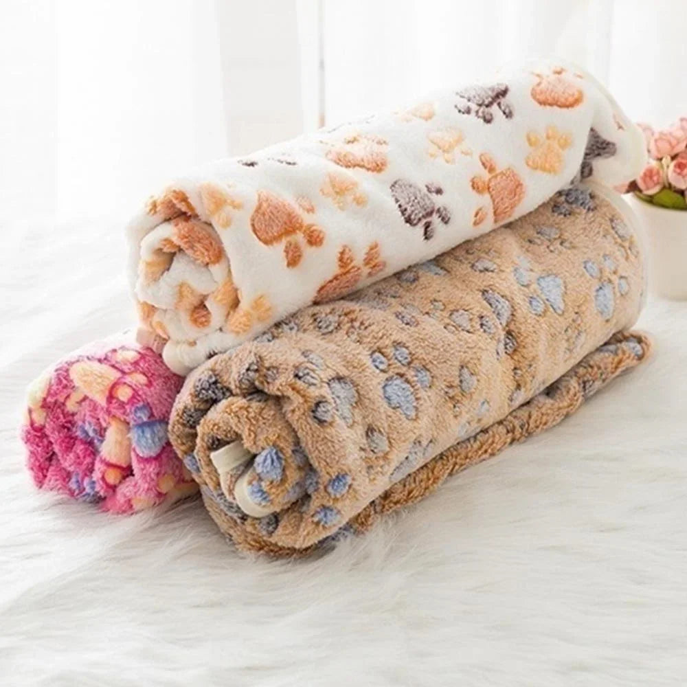 Soft Fluffy High Quality Pet Blanket Cozy Cartoon Pattern Mat Warm