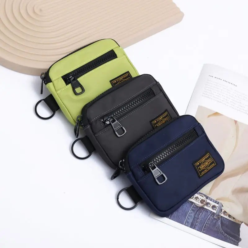 Casual Men's Coin Purse Canvas Zipper Short Wallet Retro Key Holder