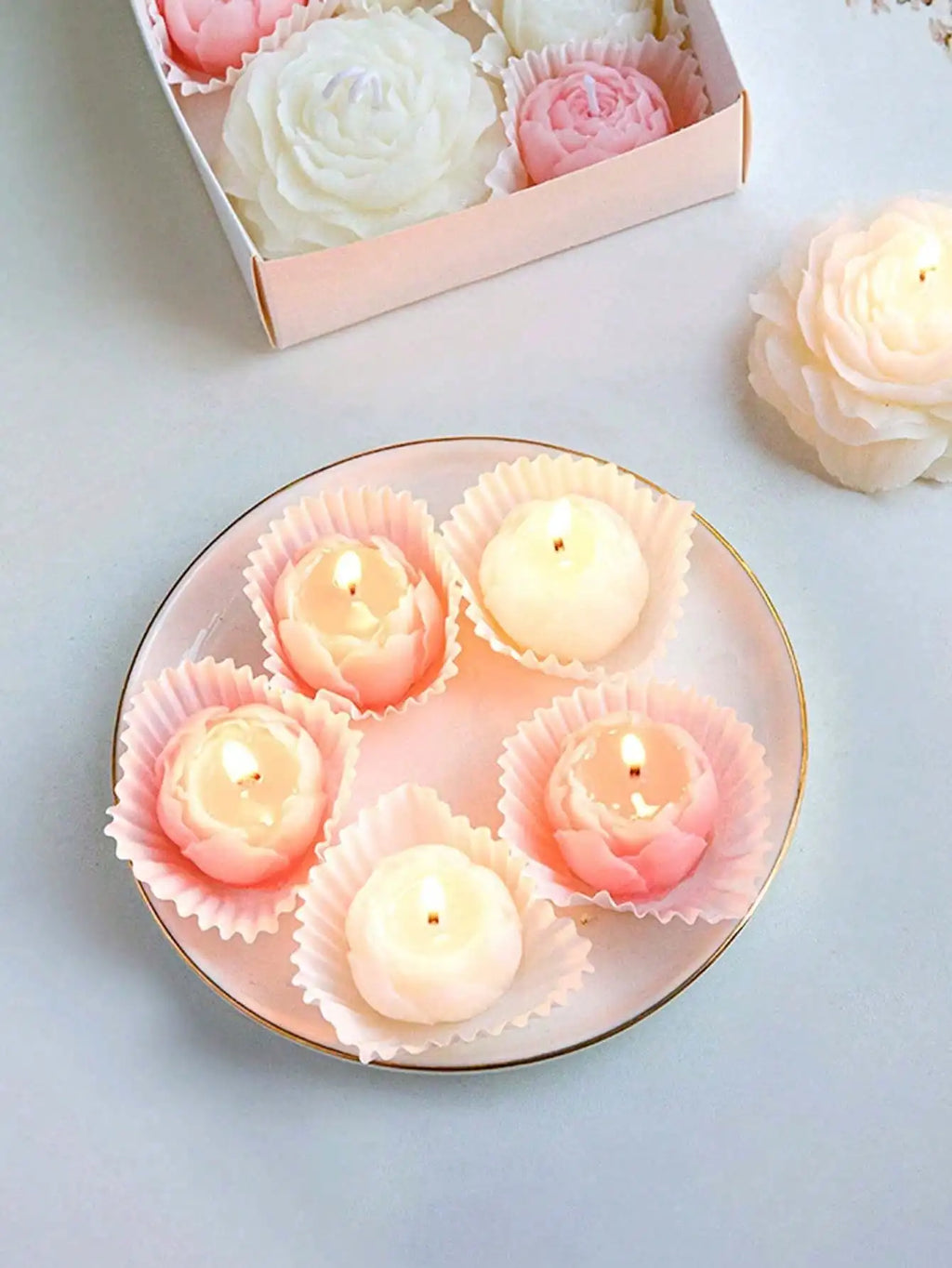 4 Pcs/Set Hand Made Rose Fragrance, Scented Candles, Hand Made Bouquet