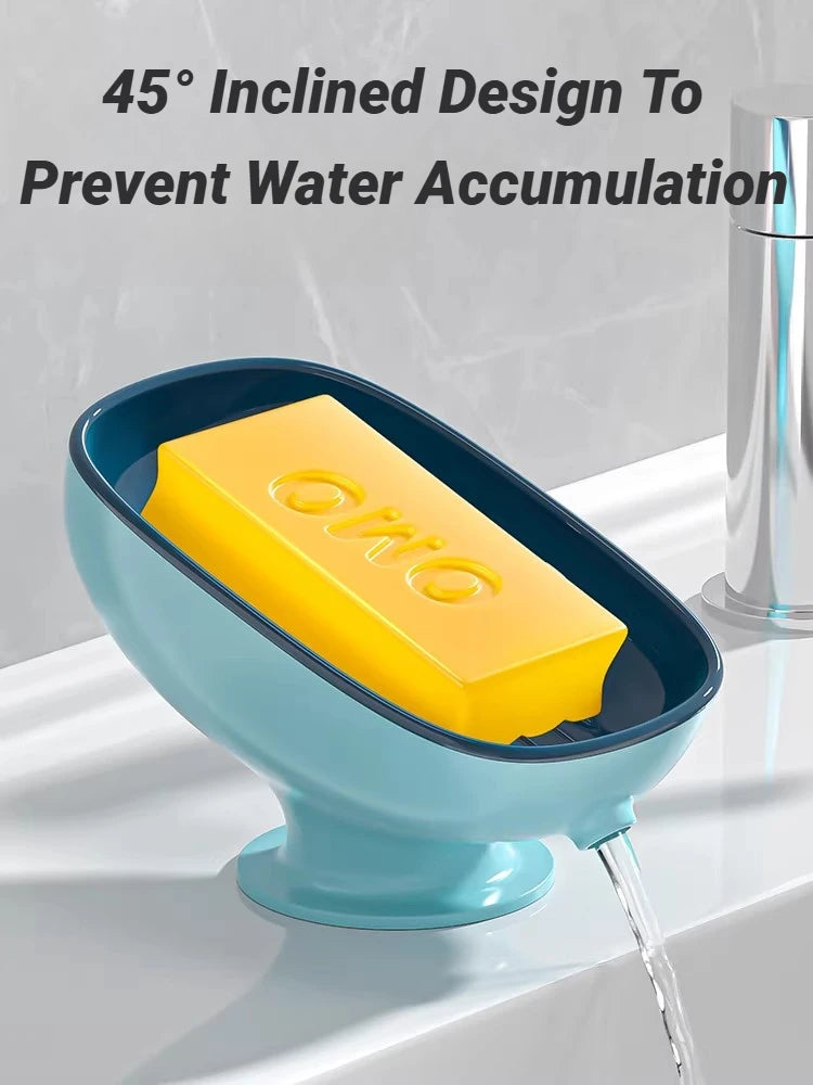 Self Draining Soap Holder Super Suction Cup Portable Storage Container