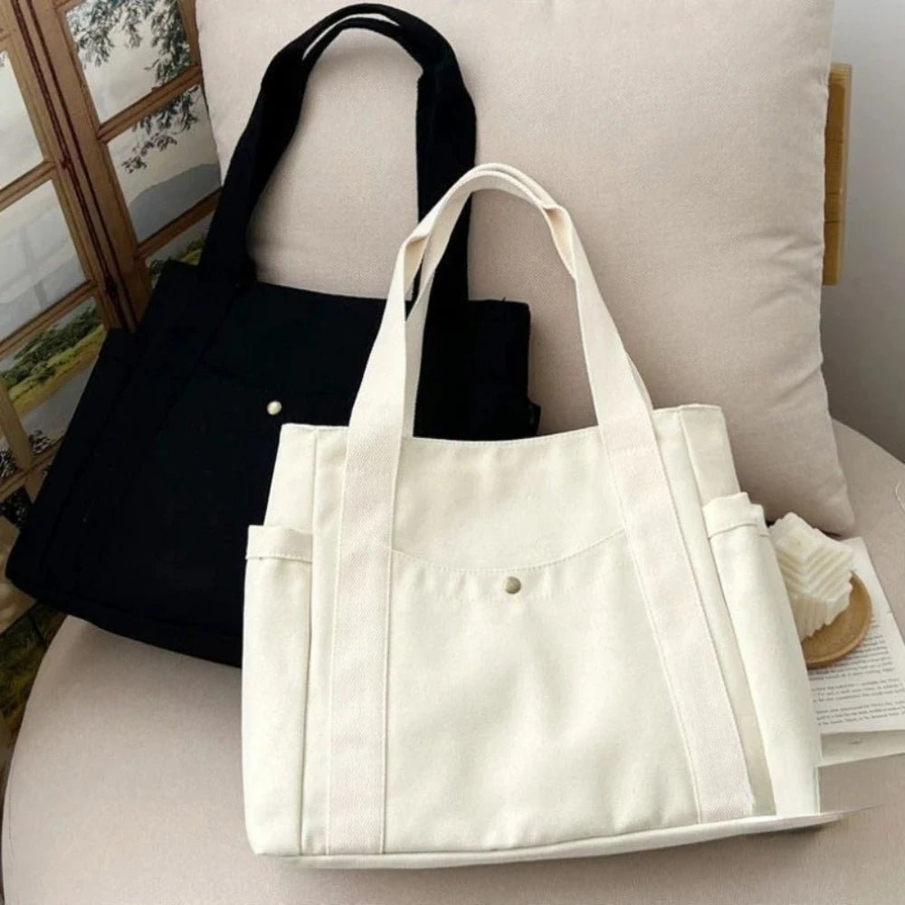 Large Capacity Canvas Tote Bags for Work Commuting Carrying Bag
