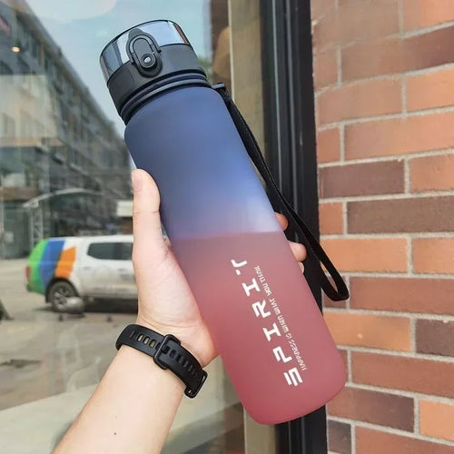 1 Liter Large Capacity Sports Water Bottle Leak Proof Colorful Plastic