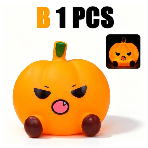 Halloween Cute Ghost Witch Hat Pumpkin Night Light Silicone LED Lamp