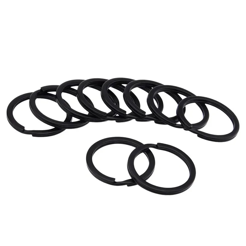 20Pcs Metal Black Flat Split Key Rings, DIY Keychain Rings for Home,