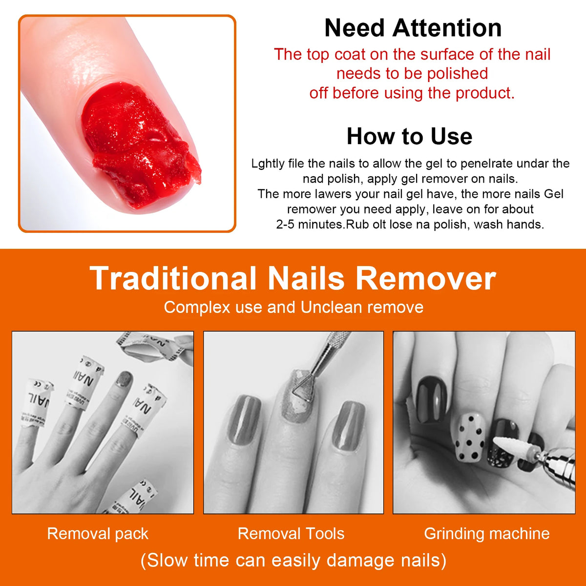 TWOING Nail Gel Polish Remover Quick & Easy Polish Remover