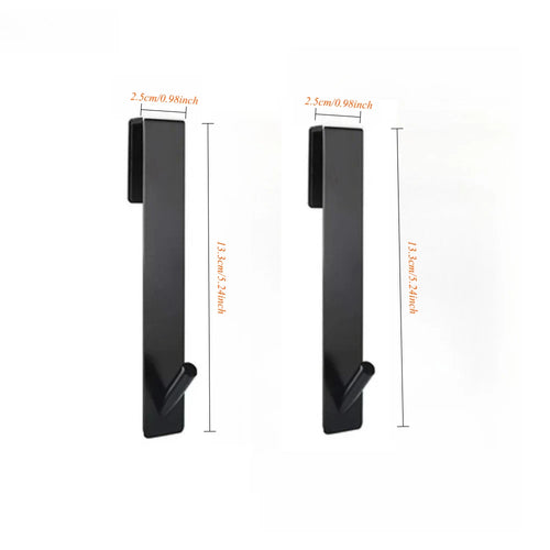 1-2pcs Stainless Steel Non Perforated Glass Door Hook, Portable