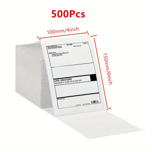 4x6 Inch Direct Thermal Labels 500 Labels Per Stacked Strong Adhesive