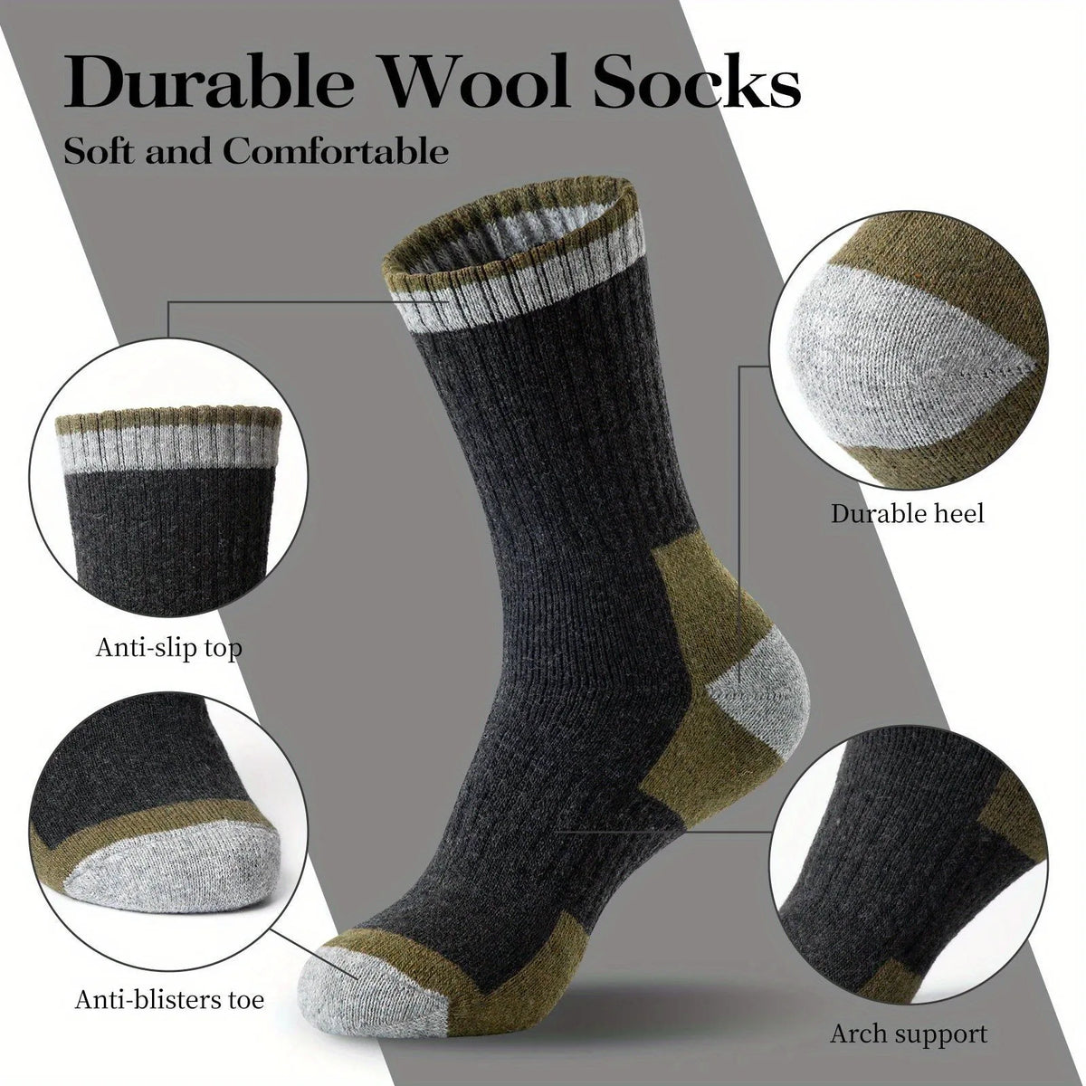 Winter Merino Wool Socks Thickened Warm Moisture Wicking Hiking Socks