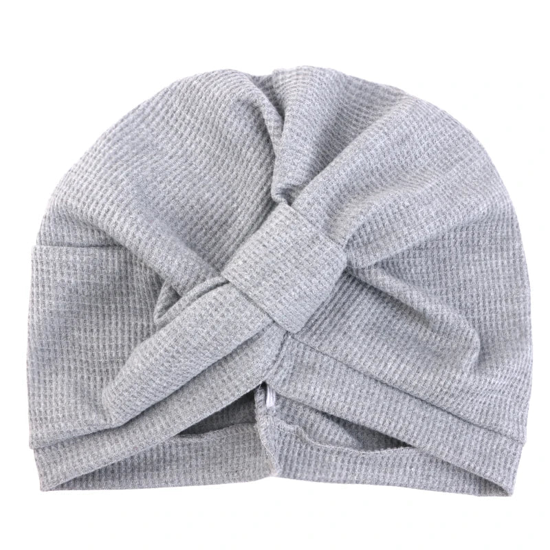 Women's headscarf hat breathable cotton thick waffle square headscarf