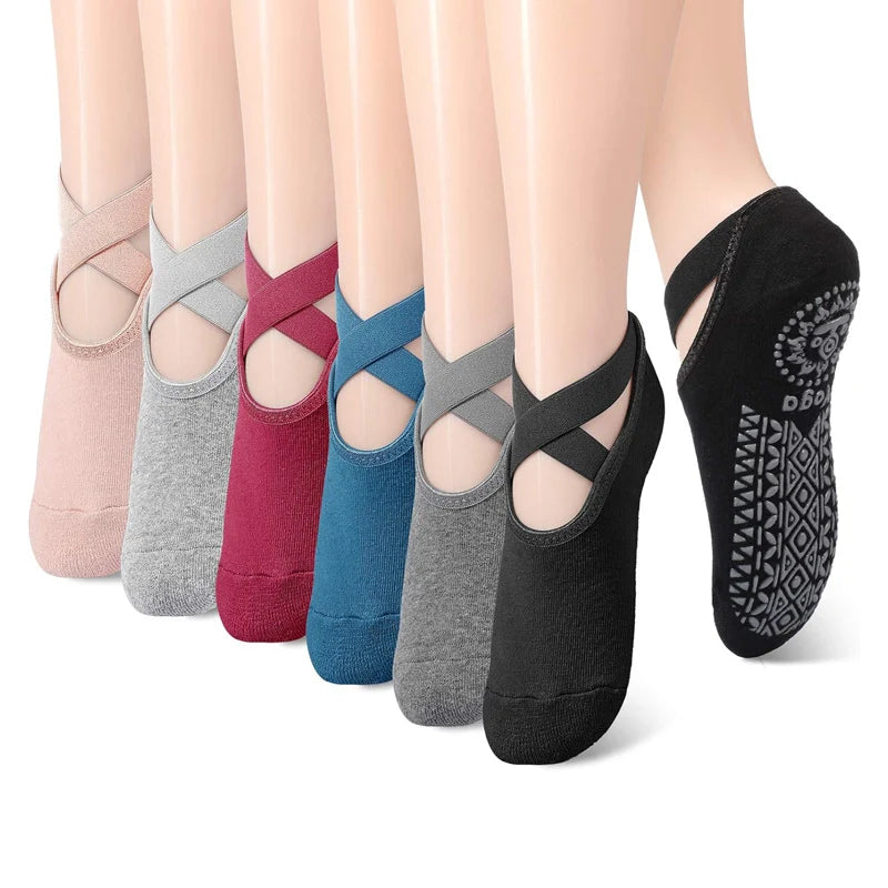 Bandage Yoga Socks for Women Pilates Ballet Dance Cotton Socks