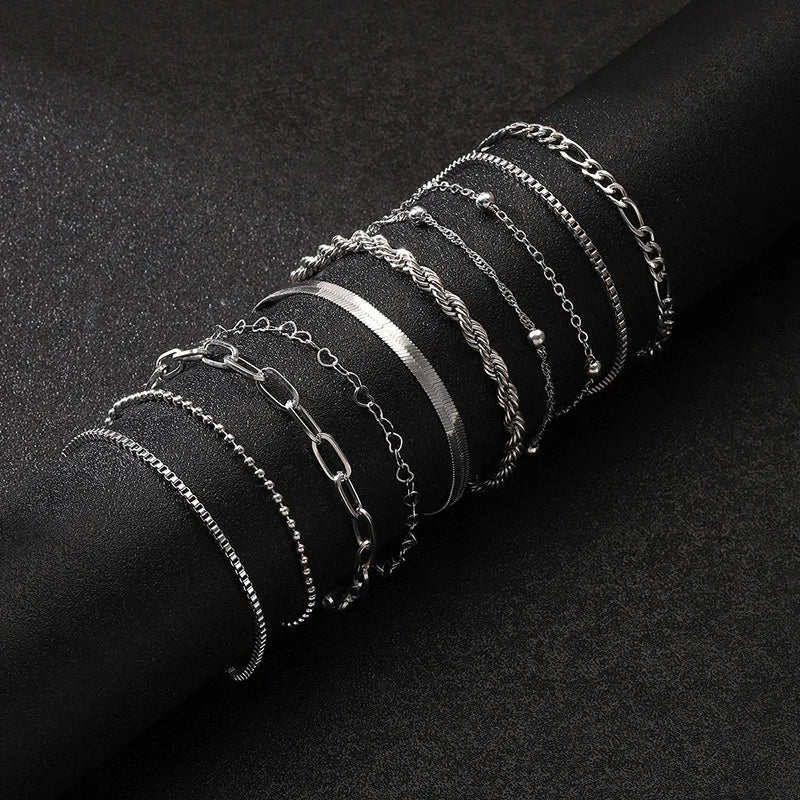 10 Pcs Vintage Statement Gold Color Flat Snake Chain Box Chain