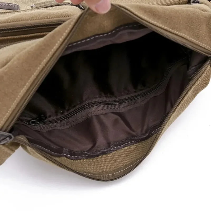 Casual Tote Travel Male Crossbody Bag Men's Canvas Shoulder Bags