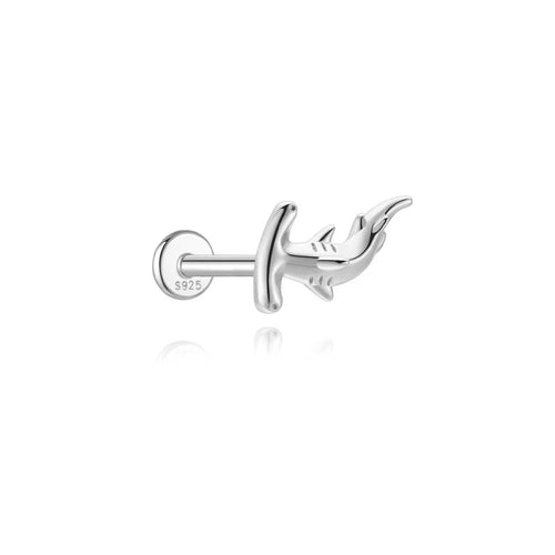 AIDE 1PC 925 Sterling Silver Lucky Red Koi Piercing Earring For Women