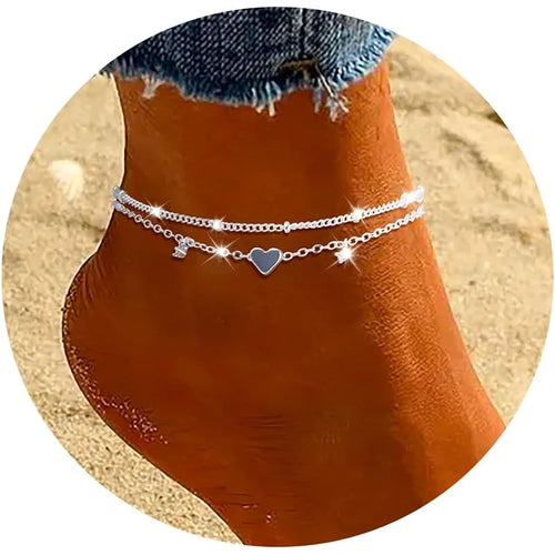 925 Sliver Plated CZ Anklet Bracelets for Women Girl Trendy New