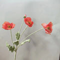 Artificial Flowers Fake Poppy Silk Flowers Long Stem Housewarming