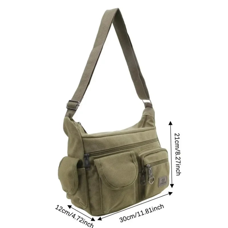 Casual Tote Travel Male Crossbody Bag Men's Canvas Shoulder Bags