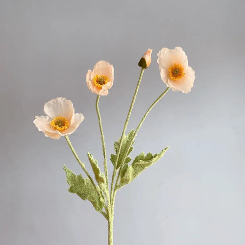 Artificial Flowers Fake Poppy Silk Flowers Long Stem Housewarming