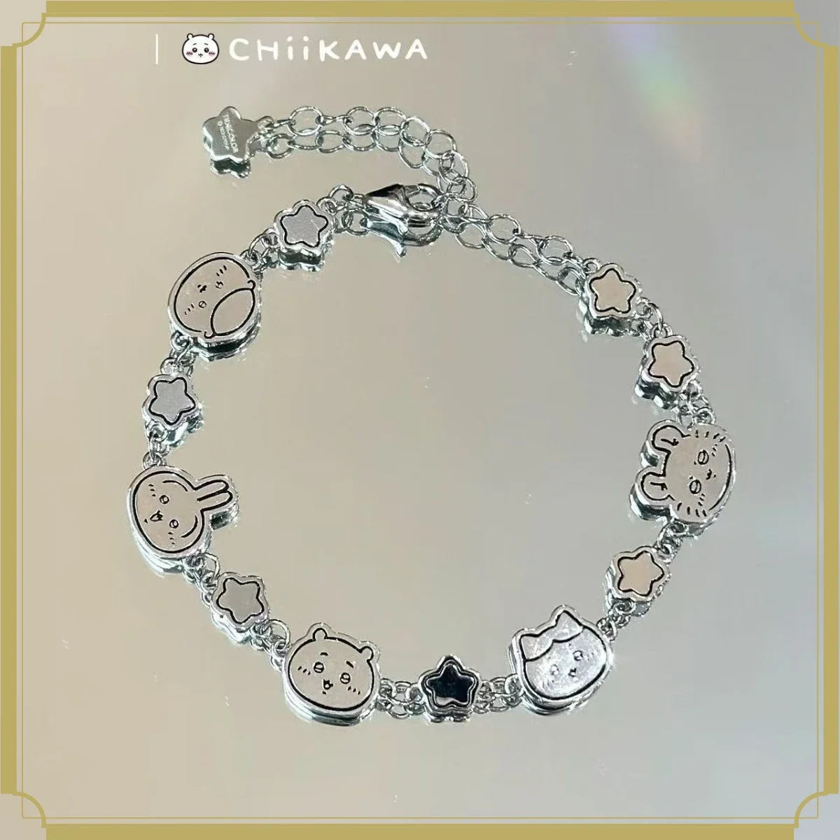 Chiikawa Beaded Bracelet, Usagi & Hachiware Cartoon Wrist Jewelry,