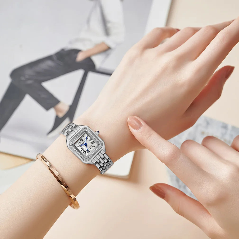 Women Watch Light Luxury Brand Business Gold Stainless Steel
