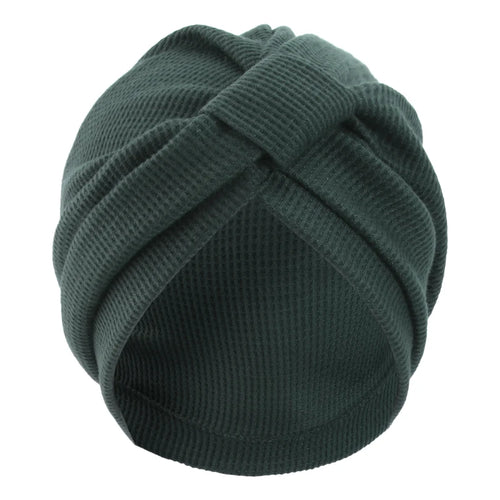 Women's headscarf hat breathable cotton thick waffle square headscarf