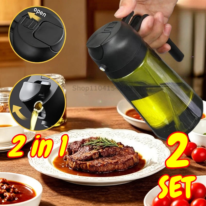 2-in-1 Oil Sprayer Dispenser Olive Oil Dispenser Oil Spray Bottle