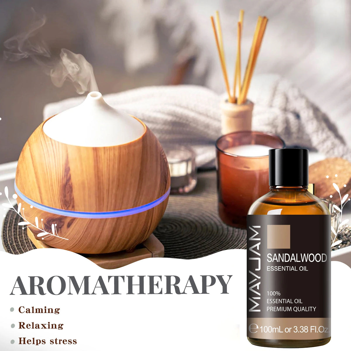 MAYJAM 100ML Essential Oil with Dropper Sandalwood Lavender