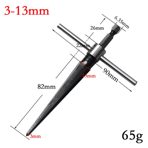 Woodwork Taper Reamer 3-13/5-16mm Wooden Board Electric Drill Hole