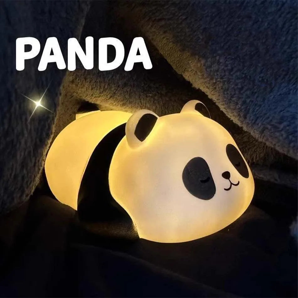 Panda LED Night Light Living Room Cute Panda Plastic Lamp Bedside