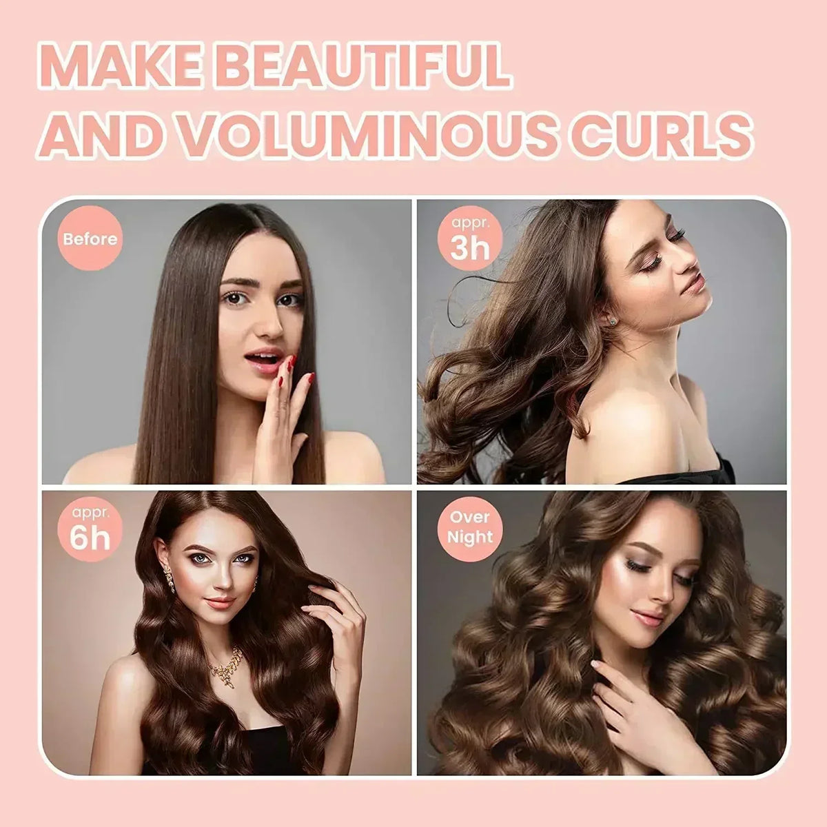 Heatless Hair Curler Curling Rod Headband No Heat Hair Rollers Satin